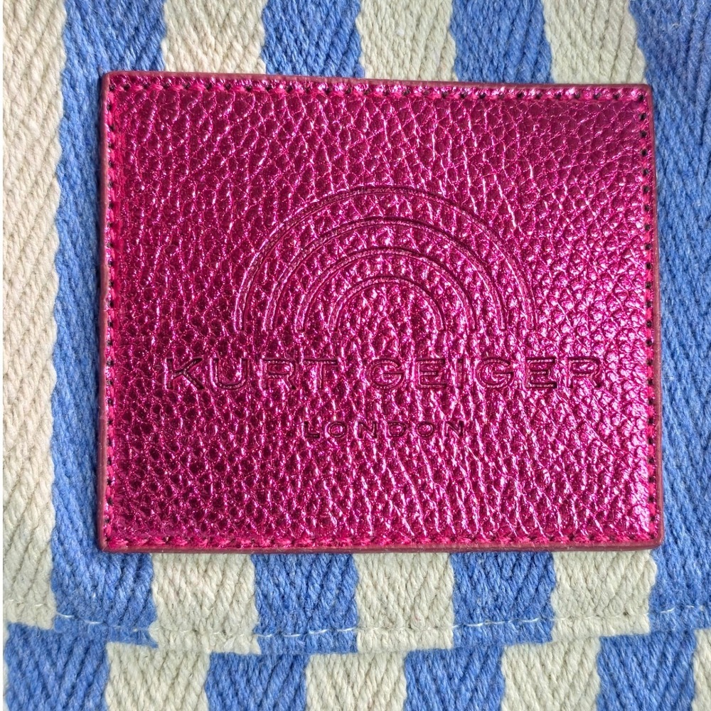 Kurt Geiger Womens London southbank Bucket Hat OS Periwinkle Blue Logo Patch NEW - Picture 6 of 10